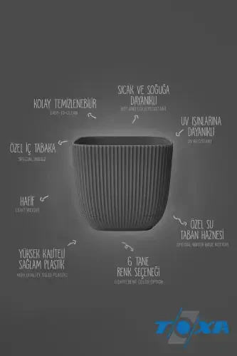 4 Adet 0.27 Litre Kahve Mercan Kare Saksı Mini Boy Kaktüs Sukulent Saksısı Tabaklı Plastik Saksı-0,27L Kahve Set - 6