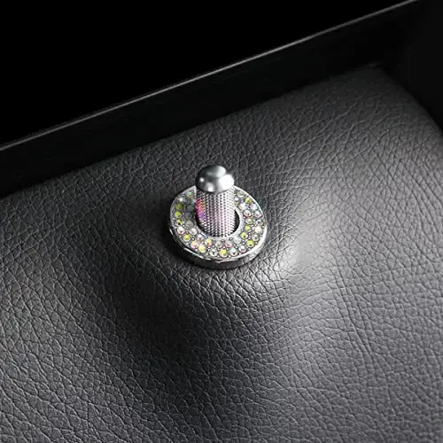 4PCS Bling Inner Car Door Lock Cover Stickers, Rhinestones Pull Rod Bolt Decorations, Crystal Auto Decals for Women Girls, Sparkly Car Door Lock Pin Caps for C Class C200L GLC260 C260L - 5