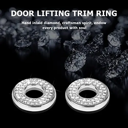 4PCS Bling Inner Car Door Lock Cover Stickers, Rhinestones Pull Rod Bolt Decorations, Crystal Auto Decals for Women Girls, Sparkly Car Door Lock Pin Caps for C Class C200L GLC260 C260L - 3