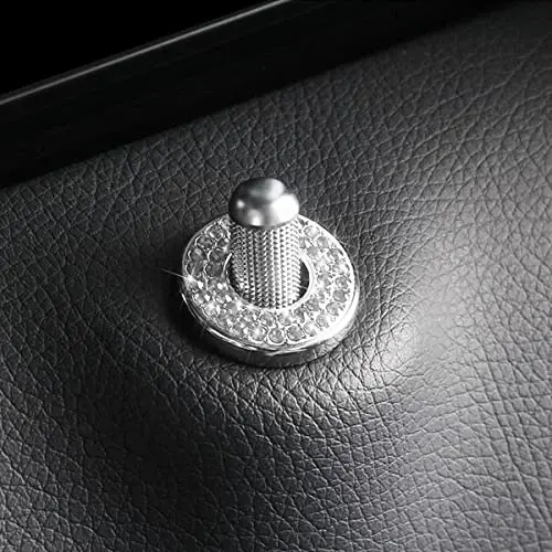 4PCS Bling Inner Car Door Lock Cover Stickers, Rhinestones Pull Rod Bolt Decorations, Crystal Auto Decals for Women Girls, Sparkly Car Door Lock Pin Caps for C Class C200L GLC260 C260L - 5