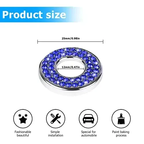 4PCS Bling Inner Car Door Lock Cover Stickers, Rhinestones Pull Rod Bolt Decorations, Crystal Auto Decals for Women Girls, Sparkly Car Door Lock Pin Caps for C Class C200L GLC260 C260L - 2