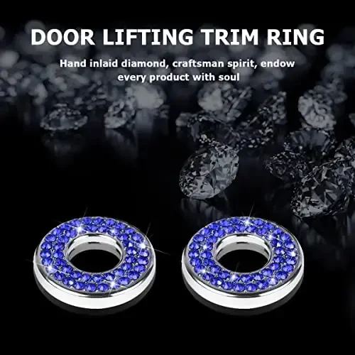 4PCS Bling Inner Car Door Lock Cover Stickers, Rhinestones Pull Rod Bolt Decorations, Crystal Auto Decals for Women Girls, Sparkly Car Door Lock Pin Caps for C Class C200L GLC260 C260L - 3