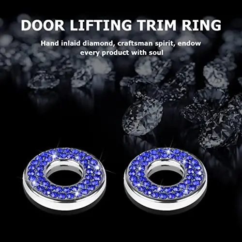 4PCS Bling Inner Car Door Lock Cover Stickers, Rhinestones Pull Rod Bolt Decorations, Crystal Auto Decals for Women Girls, Sparkly Car Door Lock Pin Caps for C Class C200L GLC260 C260L - 3