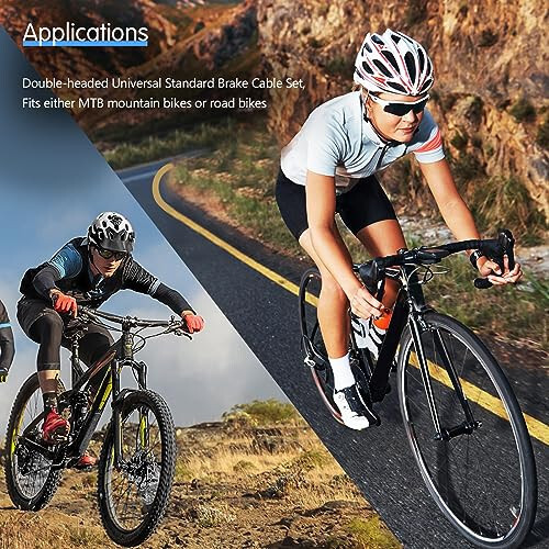 4PCS Universal Bike Brake Cable,Replaceable Brake Inner Wire Cable, Include Free Cable Cap End Crimps O-Rings Accessories, Professional Bicycle Brake Line For Mountain Bikes MTB or Road Bikes, 2M Long - 7