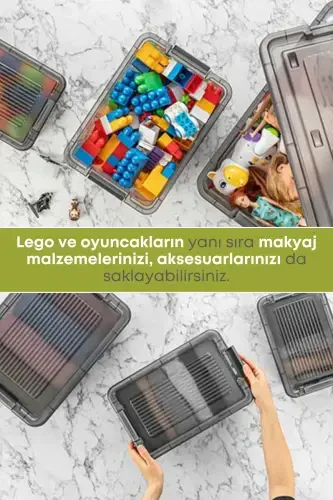 4 Adet Kilitli Erzak Et Qiyma Saqlama Qabi Buzlatgich Düzenleyici 3 Lt.-dipfriz-4'Lü 3 LT - 3