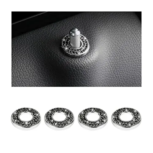 4 dona Bling Ichki Avtomobil Eshigi Qulfi Qopqog'i Stikerlari, Rhinestones Tortish Rod Bolt Bezaklari, Ayollar Qizlar uchun Kristalli Avto Dekallar, C Class C200L GLC260 C260L uchun Yaltiroq Avtomobil Eshigi Qulfi Pin Qopqoqlari 