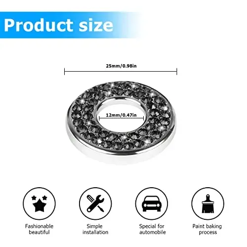 4PCS Bling Inner Car Door Lock Cover Stickers, Rhinestones Pull Rod Bolt Decorations, Crystal Auto Decals for Women Girls, Sparkly Car Door Lock Pin Caps for C Class C200L GLC260 C260L - MOLY MAGNOLIA (1)