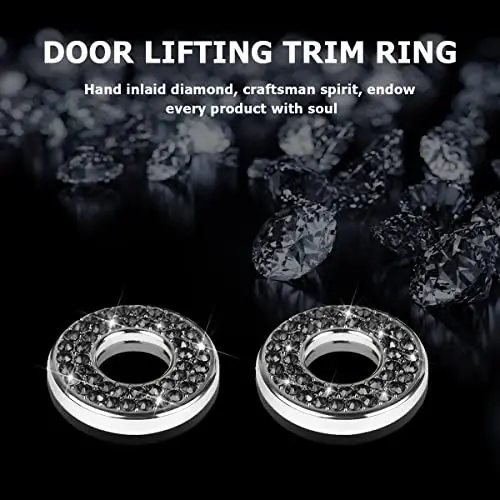 4PCS Bling Inner Car Door Lock Cover Stickers, Rhinestones Pull Rod Bolt Decorations, Crystal Auto Decals for Women Girls, Sparkly Car Door Lock Pin Caps for C Class C200L GLC260 C260L - 3