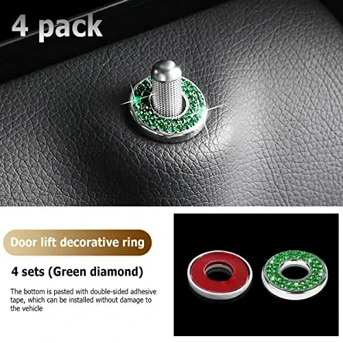 4 dona Bling Ichki Avtomobil Eshigi Qulfi Qopqog'i Stikerlari, Rhinestones Tortish Rod Bolt Bezaklari, Ayollar Qizlar uchun Kristalli Avto Dekallar, C Class C200L GLC260 C260L uchun Yaltiroq Avtomobil Eshigi Qulfi Pin Qopqoqlari - 6