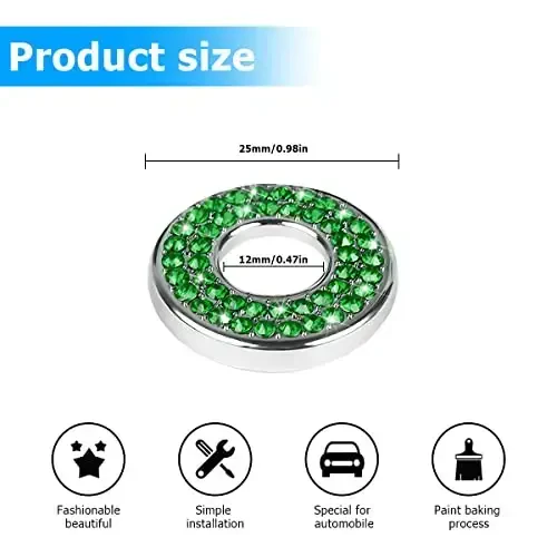 4PCS Bling Inner Car Door Lock Cover Stickers, Rhinestones Pull Rod Bolt Decorations, Crystal Auto Decals for Women Girls, Sparkly Car Door Lock Pin Caps for C Class C200L GLC260 C260L - 2