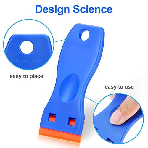 4 Pcs Plastic Razor Blade Scraper and 100 Pcs Blades, Remove Label Decal Tool， Forwithout Scratches Plastic Razor Blade Scraper, Adhesive Remover for Stickers, Gaskets and Paints on Window Car Glass - 3