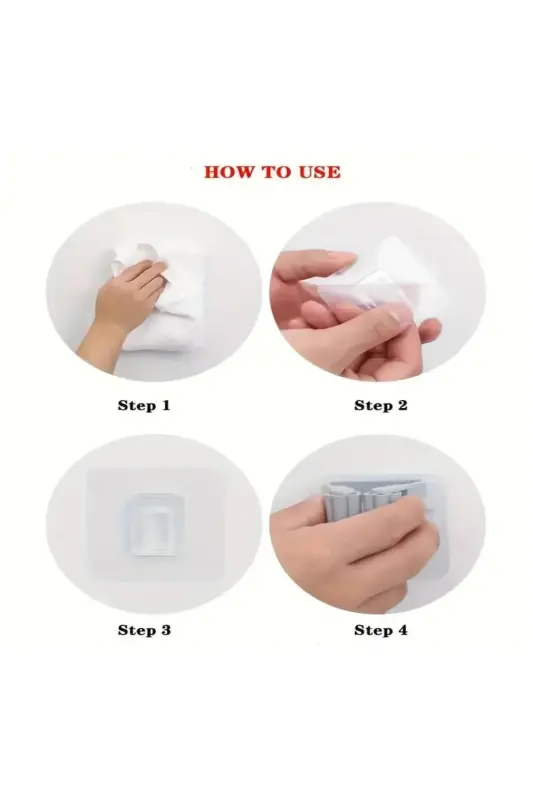 4 Adet Pratik Fırça Mop Süpürge Paspas Düzen Askısı - 6