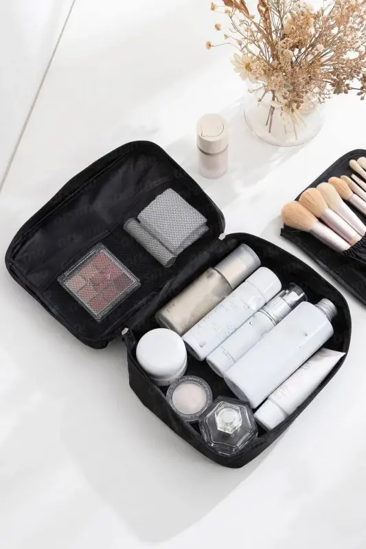 4 Bo'limli Makiyaj Sumkasi Kosmetik Makiyaj Chemodan To'plami | Parvarish Sayohat Makiyaj Kosmetik Organayzer Sumkasi - 8