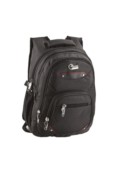 4 Bölmeli Su Geçirmez Kumaş Tablet Bölmeli Ortaokul Lise Okul Sırt Çantası-Siyah - MESCHAIN