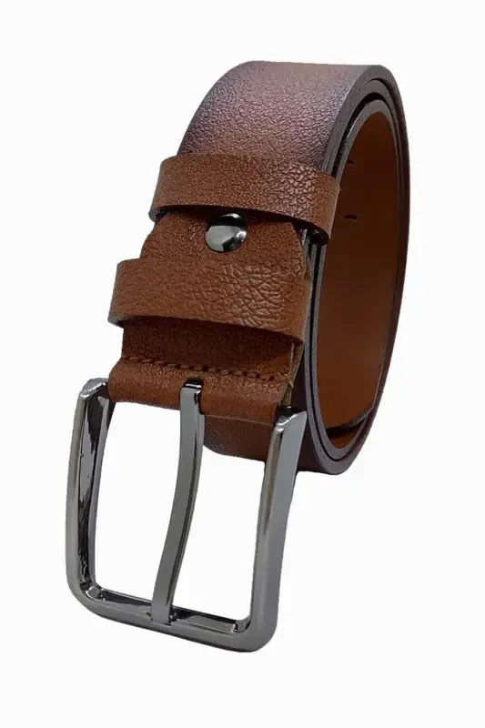 4 Cm Genuine Leather Tan Men's Belt-Tan - GUTIERO