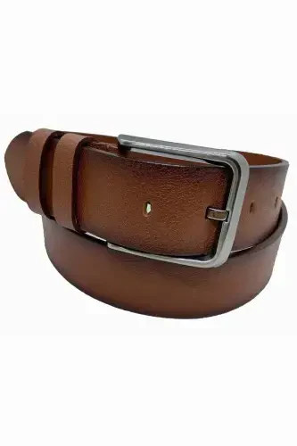 4 Cm Genuine Leather Tan Men's Belt-Tan - GUTIERO (1)