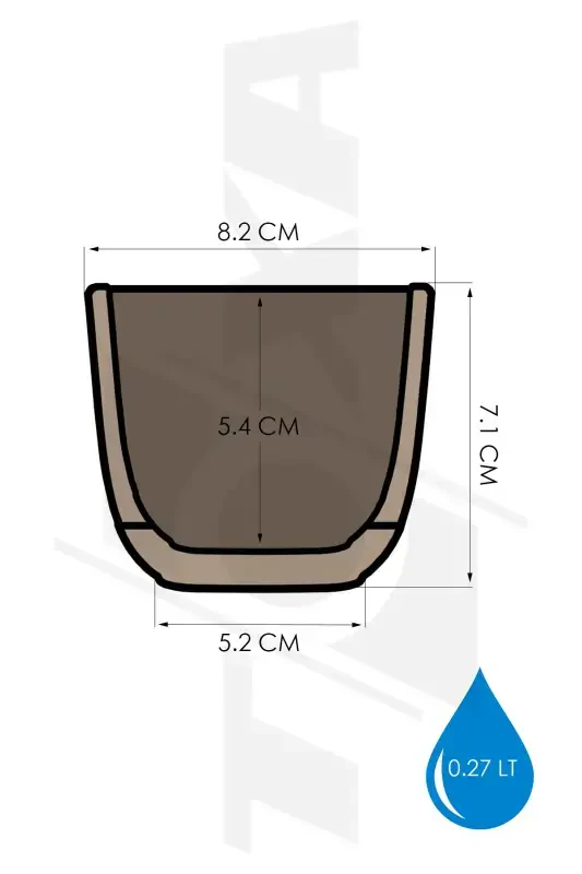 4 Dona 0.27 Litr Qahva Marjon Kvadrat Ko'chat Kichik O'lchamli Kaktus Sukulent Ko'chati Tarelkalik Plastik Ko'chat-QAHVA - 2