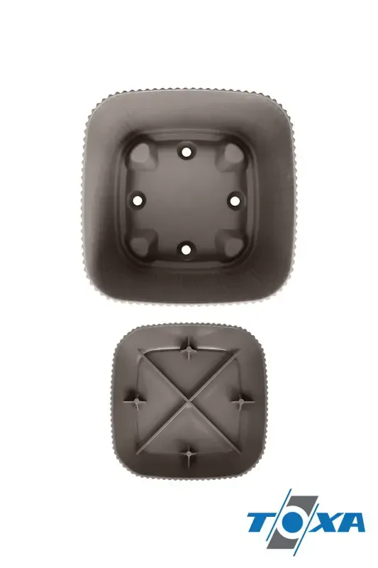 4 Dona 0.27 Litr Qahva Marjon Kvadrat Ko'chat Kichik O'lchamli Kaktus Sukulent Ko'chati Tarelkalik Plastik Ko'chat-QAHVA - 5