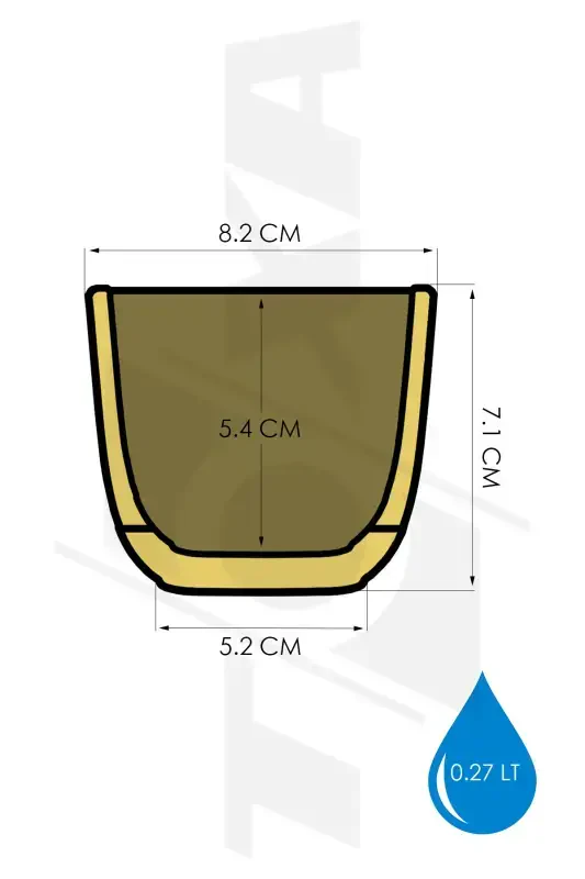 4 Dona 0.27 Litr Sariq Marjon Kvadrat Gultuvak Mini O'lchamli Kaktus Sukulent Gultuvagi Taglikli Plastik Gultuvak-SARIQ - 2