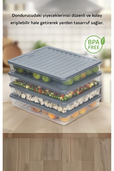 4 dona 2400 ml muzlatgich tashkilotchisi muzlatgich va mikroto'lqinli pech saqlash idishi - NESTO HOME (1)