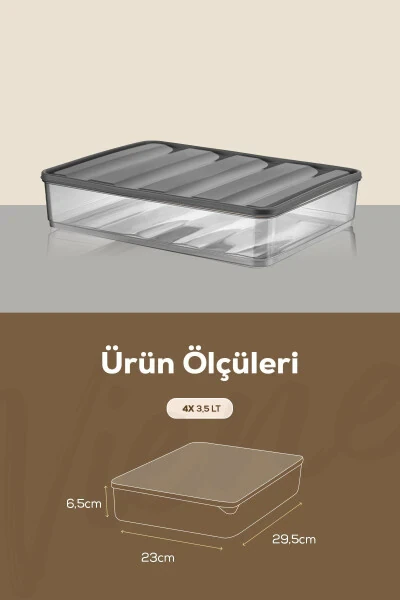 4 dona Bella muzlatgich tashkilotchisi saqlash idishi katta - 6