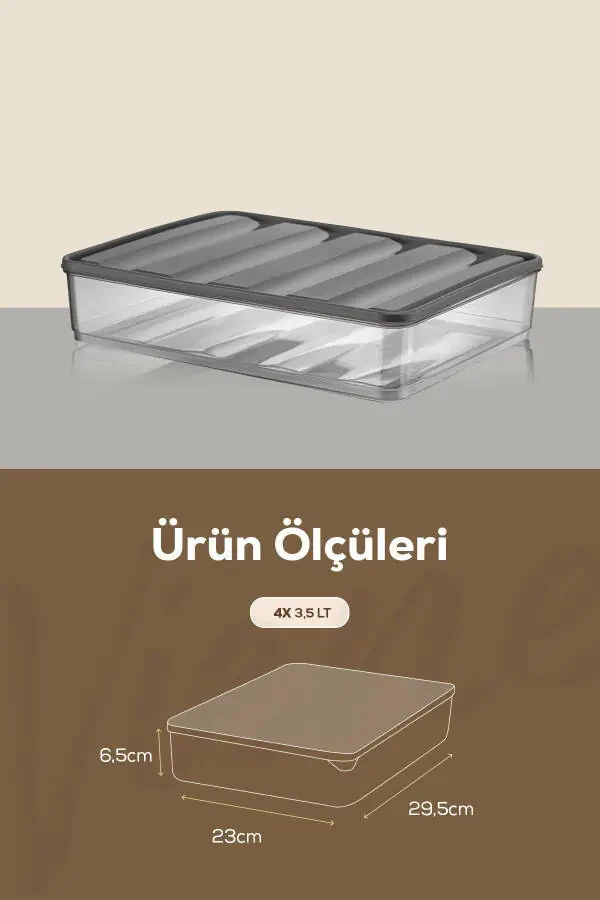 4 dona Bella muzlatgich tashkilotchisi saqlash idishi katta - 6