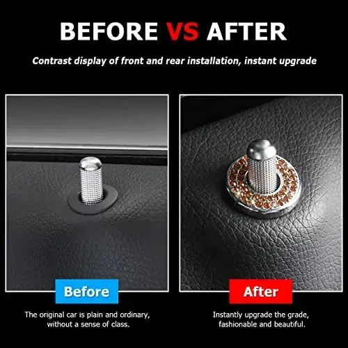4 dona Bling Ichki Avtomobil Eshigi Qulfi Qopqog'i Stikerlari, Rhinestones Tortish Rod Bolt Bezagi, Ayollar Qizlar uchun Kristalli Avto Dekallar, C Class C200L GLC260 C260L uchun Yorqin Avtomobil Eshigi Qulfi Pin Qopqoqlari - 4