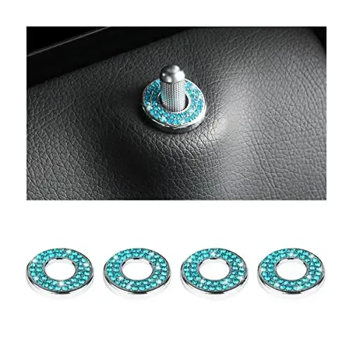 4 dona Bling Ichki Avtomobil Eshigi Qulfi Qopqog'i Stikerlari, Rinestones Tortish Tuyoqli Bolt Bezaklari, Ayollar Qizlar uchun Kristalli Avto Dekallar, C Class C200L GLC260 C260L uchun Yaltiroq Avtomobil Eshigi Qulfi Pin Qopqoqlari - 1