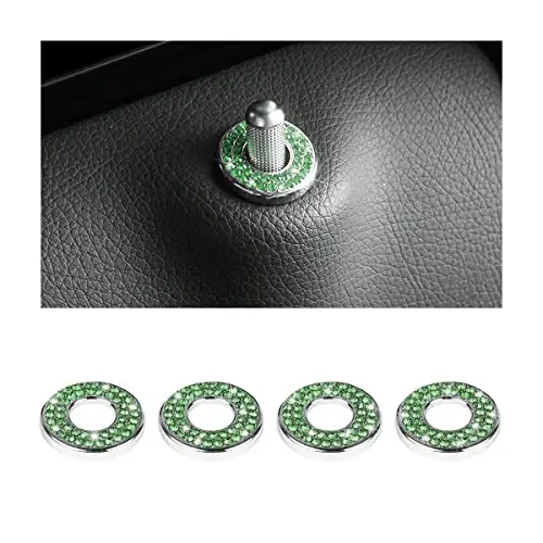 4 dona Bling ichki avtomobil eshigi qulfi qopqog'i stikerlari, rinstones tortish novda murvat bezaklari, ayollar qizlar uchun kristalli avto yorliqlari, C Class C200L GLC260 C260L uchun yorqin avtomobil eshigi qulfi pin qopqoqlari - MOLY MAGNOLIA