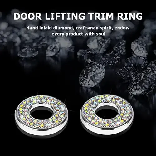 4 dona Bling Ichki Avtomobil Eshigi Qulfi Qopqog'i Stikerlari, Rinstones Tortish Rod Bolt Bezagi, Ayollar Qizlar uchun Kristalli Avto Dekallar, C Class C200L GLC260 C260L uchun Yorqin Avtomobil Eshigi Qulfi Pin Qopqoqlari - 3