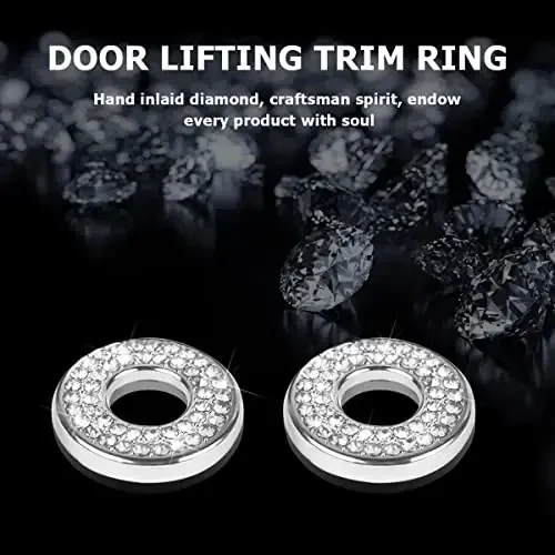 4 dona Bling Ichki Avtomobil Eshigi Qulfi Qopqog'i Stikerlari, Rinstones Tortish Rod Bolt Bezaklari, Ayollar Qizlar uchun Kristall Avto Dekallari, C Class C200L GLC260 C260L uchun Yaltiroq Avtomobil Eshigi Qulfi Pin Qopqoqlari - 3