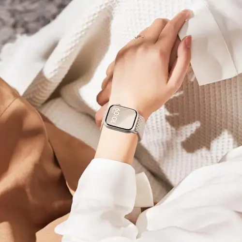 4 dona cho'ziluvchan tasma Apple Watch Band 38mm 40mm 41mm 42mm 44mm 45mm 49mm ayollar uchun mos keladi, iWatch Series 9 8 7 6 5 4 3 2 1 SE Ultra uchun o'ralgan elastik tasma neylon yagona halqa bilaguzuk - 4