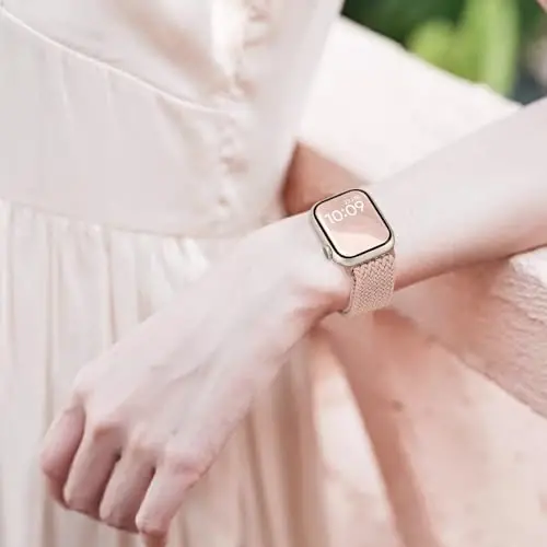 4 dona cho'ziluvchan tasma Apple Watch Band 38mm 40mm 41mm 42mm 44mm 45mm 49mm ayollar uchun mos keladi, iWatch Series 9 8 7 6 5 4 3 2 1 SE Ultra uchun o'ralgan elastik tasma neylon yagona halqa bilaguzuk - 3