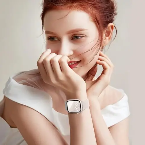 4 dona cho'ziluvchan tasma Apple Watch Band 38mm 40mm 41mm 42mm 44mm 45mm 49mm ayollar uchun mos keladi, iWatch Series 9 8 7 6 5 4 3 2 1 SE Ultra uchun o'ralgan elastik tasma neylon yagona halqa bilaguzuk - 5