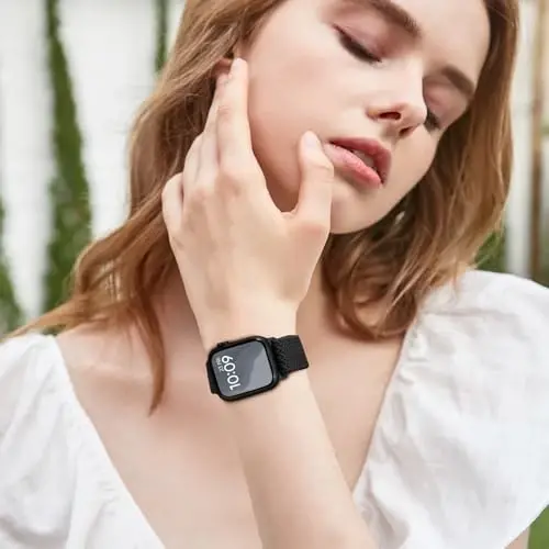 4 dona cho'ziluvchan tasma Apple Watch Band 38mm 40mm 41mm 42mm 44mm 45mm 49mm ayollar uchun mos keladi, iWatch Series 9 8 7 6 5 4 3 2 1 SE Ultra uchun o'ralgan elastik tasma neylon yagona halqa bilaguzuk - 6