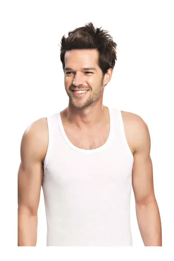 4 dona erkaklar uchun oq paxtadan tikilgan klassik atletka - 2