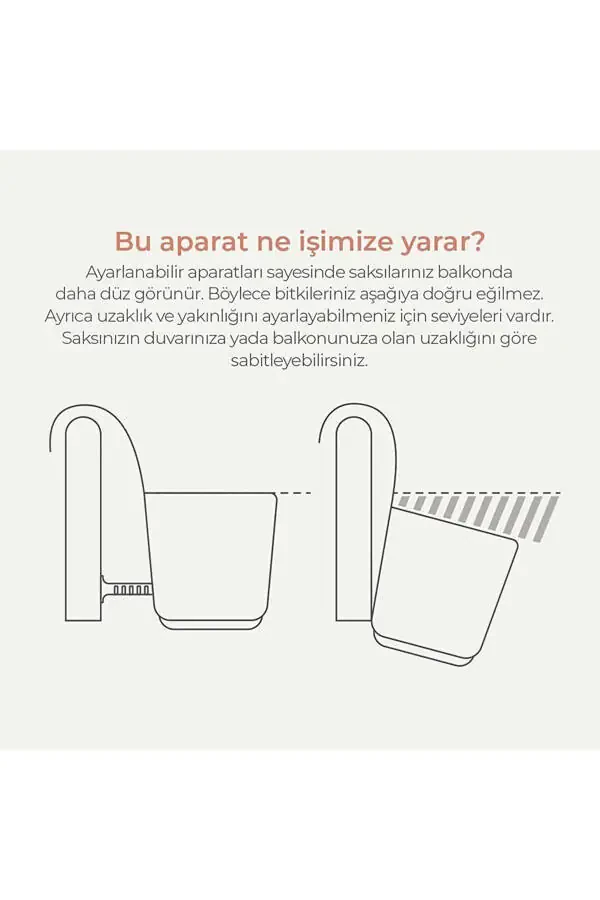 4 dona Karasu Plastik Pera Osilib Turuvchi Balkon Chelaklari (Plastik Qavslar va Muvozanat Asboblari bilan) - 6