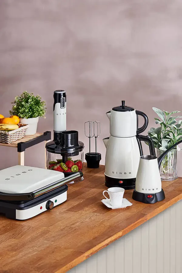 4 dona krem rangli elektr choy to'plami - 1