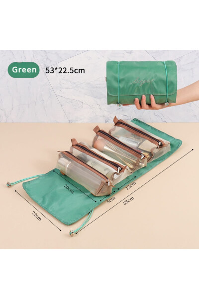 4-in-1 Compartment Foldable Makeup Bag Women Multifunctional Storage Bag - 11