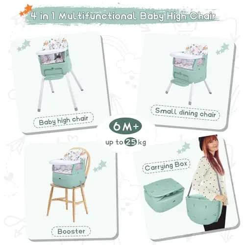 4-in-1 Portable Baby High Chair - 2