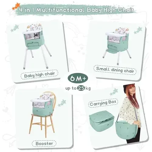 4-in-1 Portable Baby High Chair - BABHAMNESS (1)