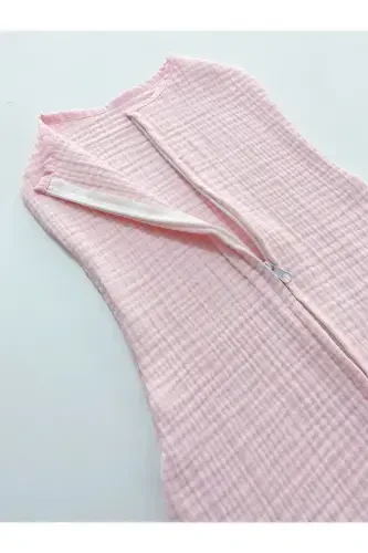 4 Katlı %100 Pamuklu Antialerjik Bambu Müslin Kundak-PEMBE - 4