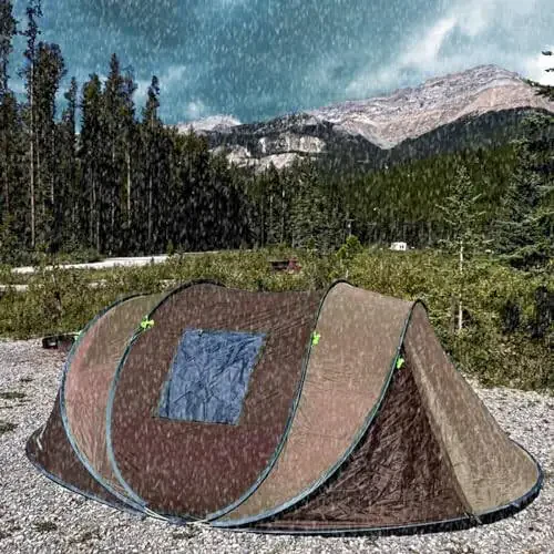 4 Kishilik Oson Ochiriladigan Chodir, 9.5’X6.6’X52'', Su O'tkazmaydigan, Avtomatik O'rnatish, 2 Eshik - Kamp, Yurish va Sayohat Uchun Zudlikda Oila Chodirlari - 2