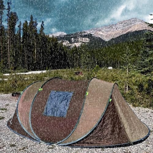 4 Person Easy Pop Up Tent,9.5’X6.6’X52'',Waterproof, Automatic Setup,2 Doors-Instant Family Tents for Camping, Hiking & Traveling - HUI LINGYANG (1)