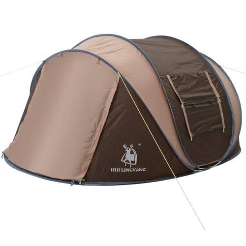 4 Person Easy Pop Up Tent,9.5’X6.6’X52'',Waterproof, Automatic Setup,2 Doors-Instant Family Tents for Camping, Hiking & Traveling - 6