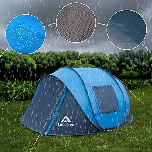 4 Person Easy Pop Up Tent Waterproof Automatic Setup 2 Doors-Instant Family Tents for Camping Hiking & Traveling - 5