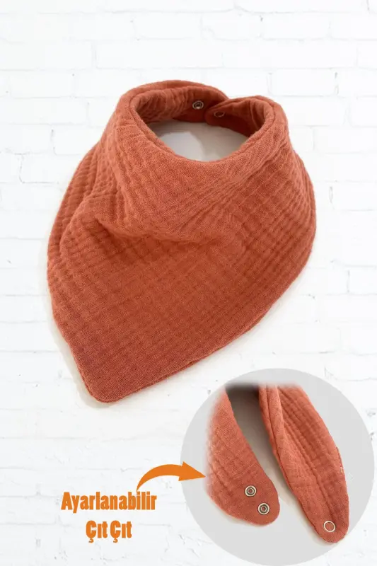 4-Layer 100% Cotton Gauze Muslin Bib and Neckerchief - 1