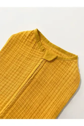 4-Layer Cotton Anti-Allergenic Bamboo Muslin Swaddle - MUSTARD - 3