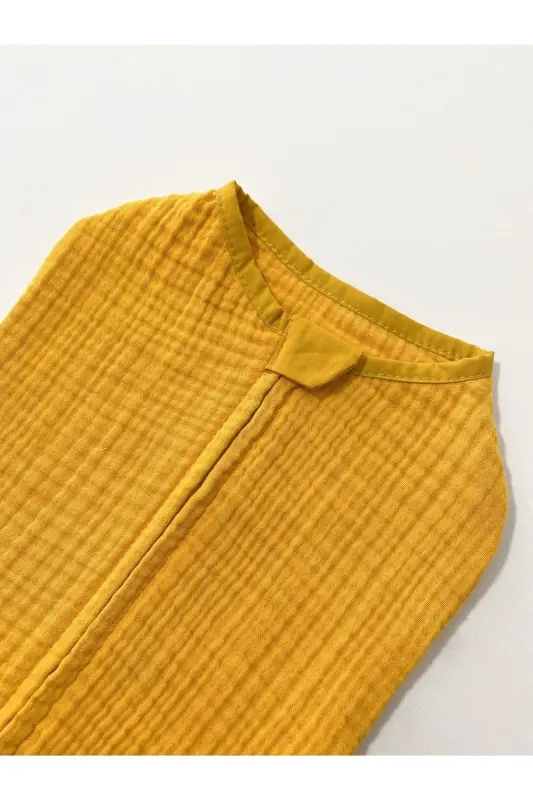 4-Layer Cotton Anti-Allergenic Bamboo Muslin Swaddle - MUSTARD - 3