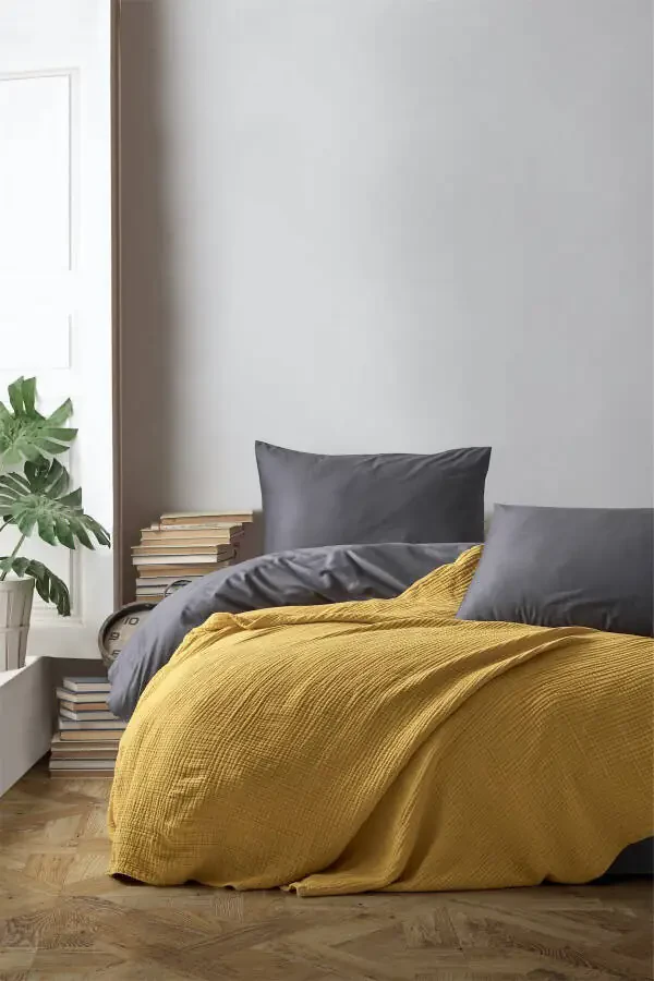 4 Layer Muslin 100% Cotton Double Bed Throw - Bedspread - 2